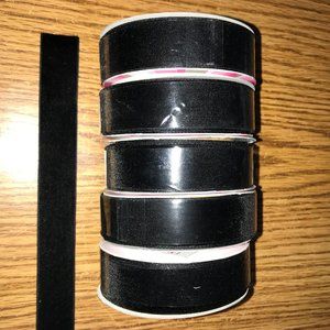 New 5 spools black velvet ribbon 7/8" X 2 yds